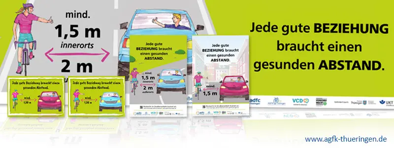 Abstandskampagne grünes Banner: Jede gute Beziehung braucht einen gesunden Abstand.